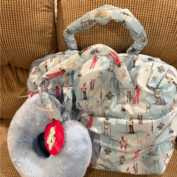 Betsey Johnson Handbags - Betsey Johnson ski tote purse with neck pillow (new with tag)